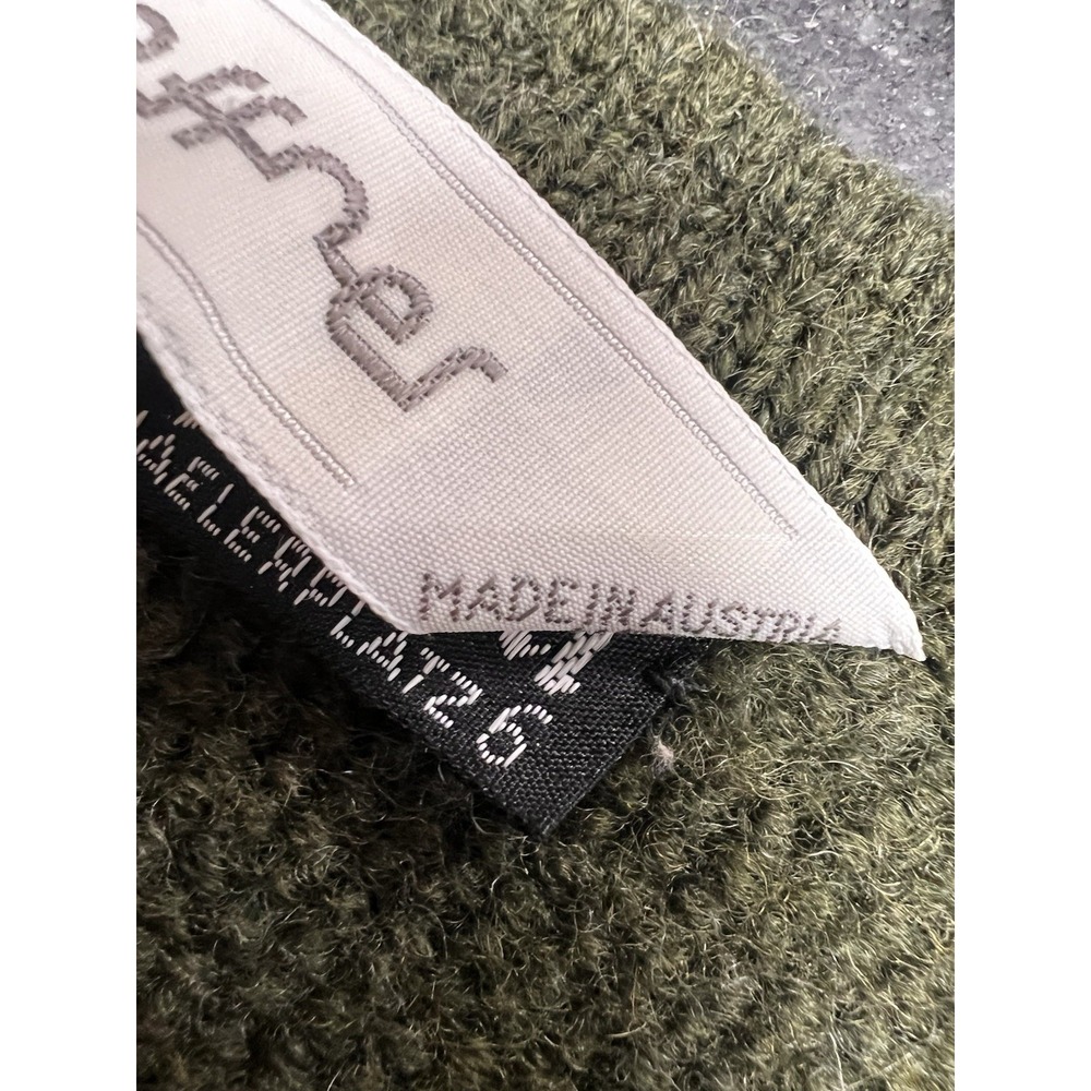 Steffner Austrian‎ Wool Sweater Green V-Neck Suede Elbow Patches M - Picture 12 of 15